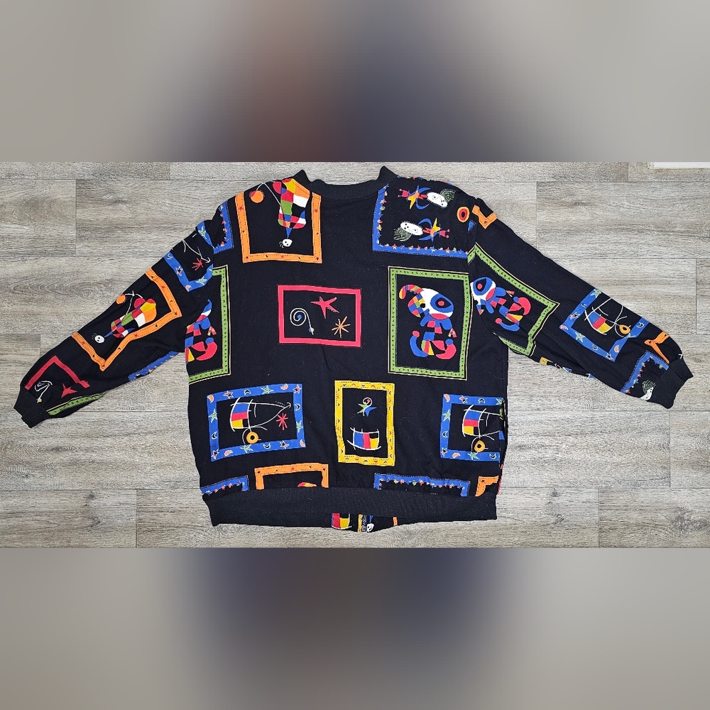 Vintage Teddi Multicolor Geometric Zip-Up Jacket - Picture 4 of 4